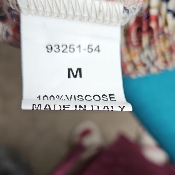 Belle France Made in Italy 100% Viscose Paisley Palazzo Boho Pants M - Picture 8 of 8